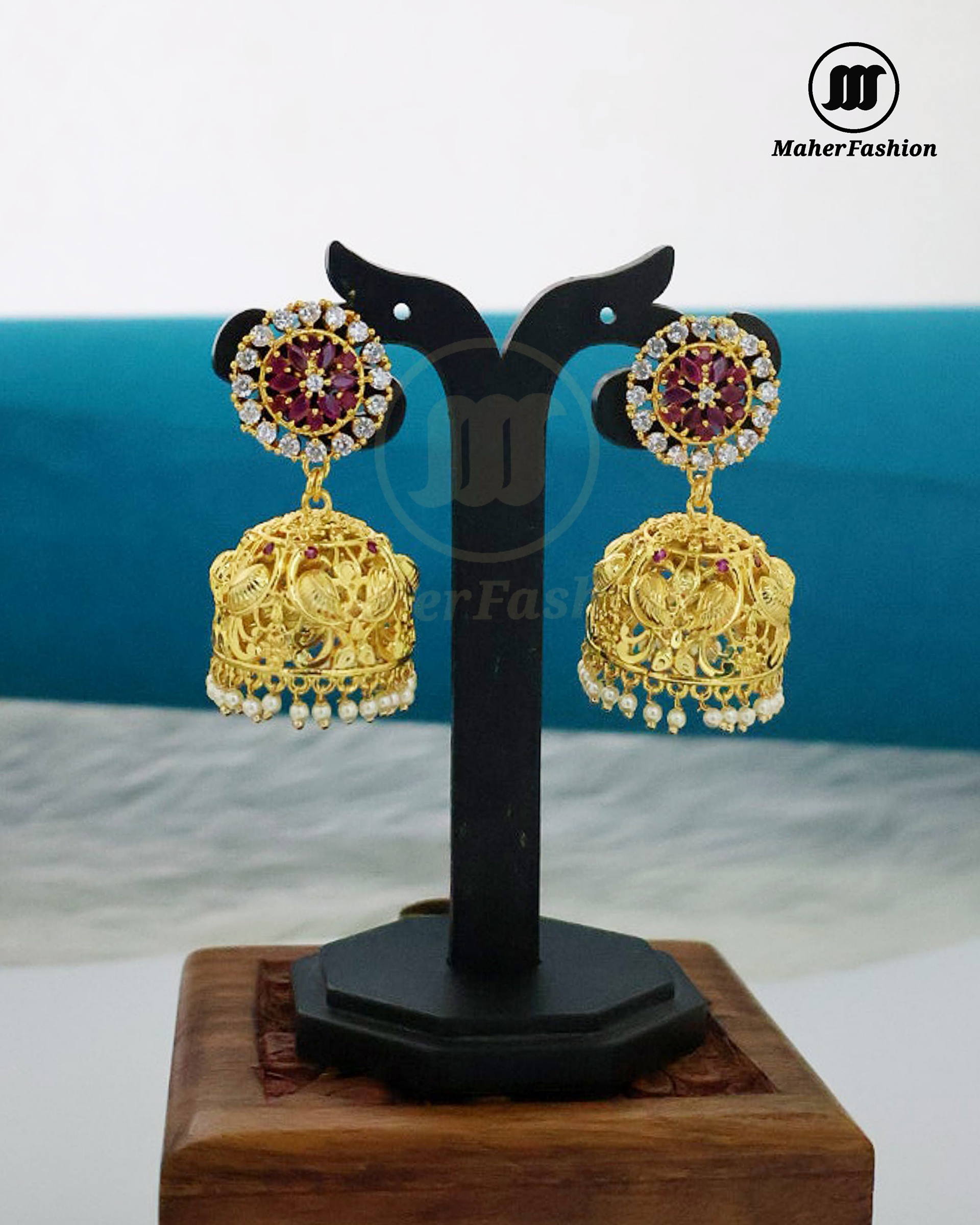 Round Floral Design Jhumka